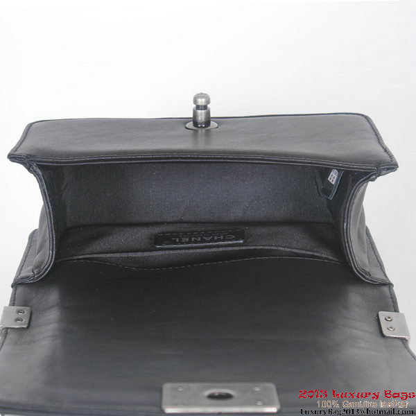 2013 Boy Chanel Flap Shoulder Bag Sheepskin Leather A37006 Black