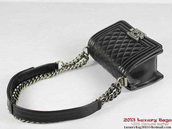 2013 Boy Chanel Flap Shoulder Bag Sheepskin Leather A67024 Black