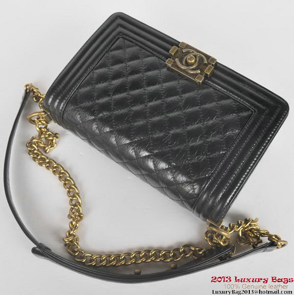 Boy Chanel Flap Shoulder Bag Iridescent Leather A67086 Black