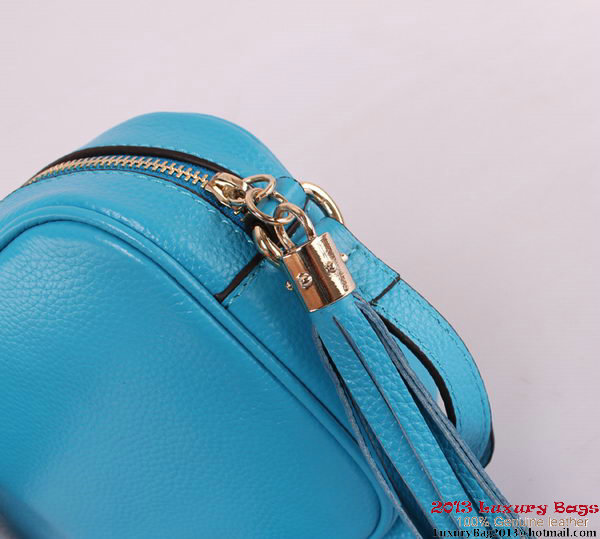 Gucci 308364 Soho Calf Leather Disco Bag Blue