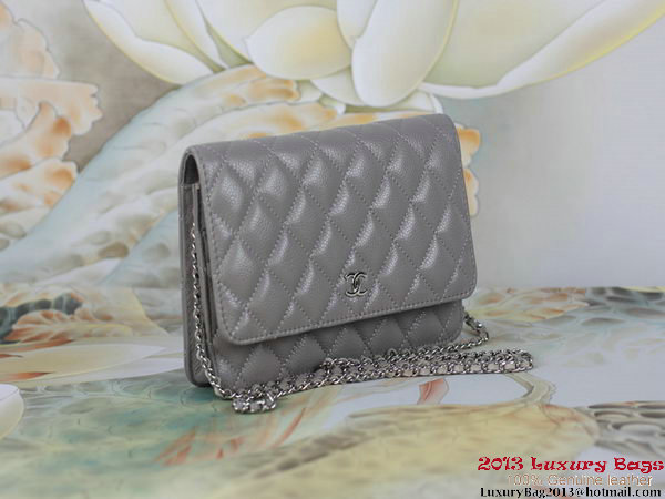 Chanel A33814 Original Cannage Leather mini Flap Bag Grey