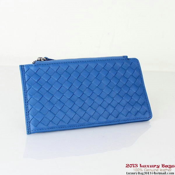 Bottega Veneta Intrecciato Light Calf Card Case BV188 Blue