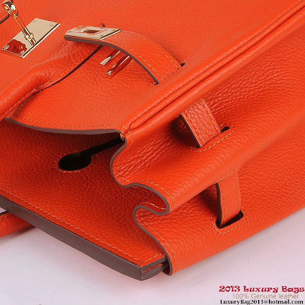 Hermes Birkin 35CM Tote Bag Orange Clemence Leather H6089 Gold