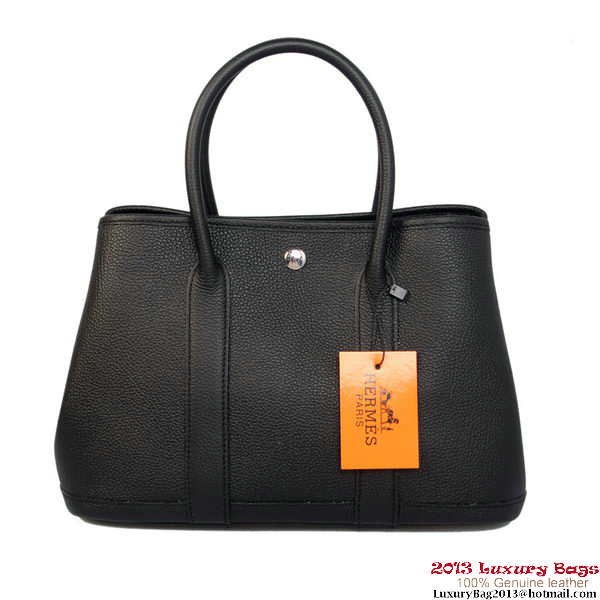 Hermes Garden Party 30CM Bag Calf Leather A1288 Black