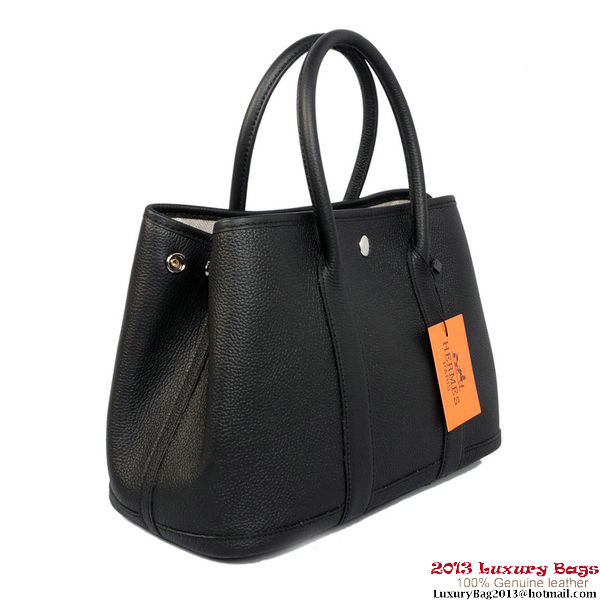 Hermes Garden Party 30CM Bag Calf Leather A1288 Black