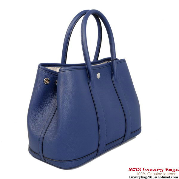 Hermes Garden Party 30CM Bag Calf Leather A1288 Blue