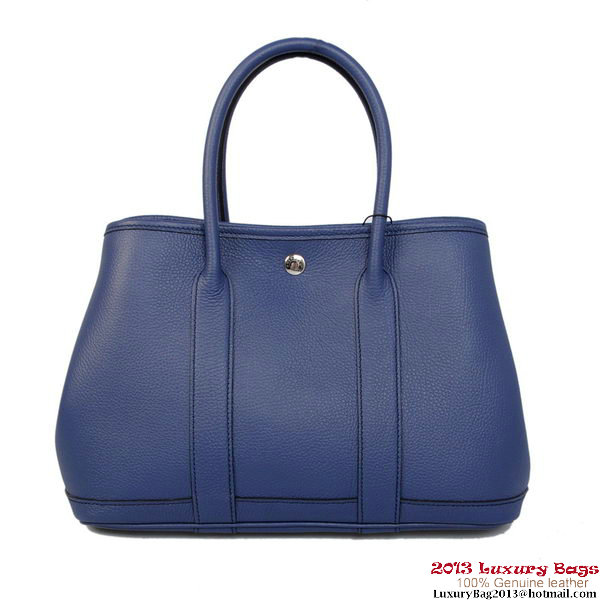 Hermes Garden Party 30CM Bag Calf Leather A1288 Blue