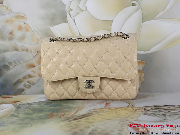 Chanel 2.55 Classic Flap Bag Apricot Original Cannage Patterns Leather Silver