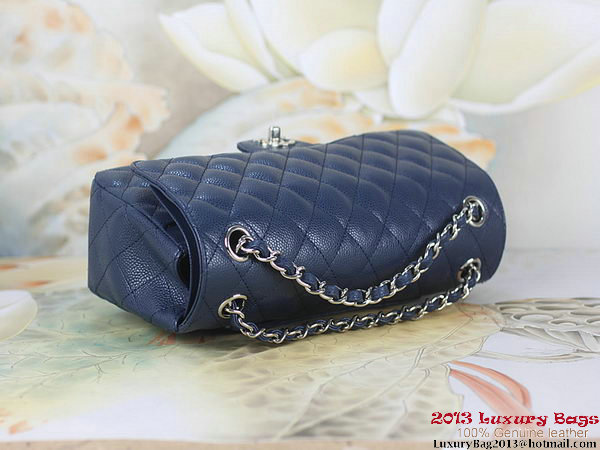 Chanel 2.55 Classic Flap Bag RoyalBlue Original Cannage Patterns Leather Silver