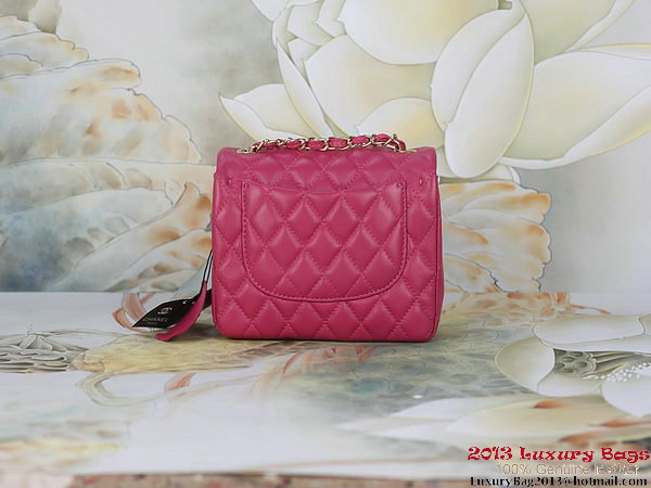 Chanel mini Classic Flap Bag Rose Sheepskin 1115 Gold