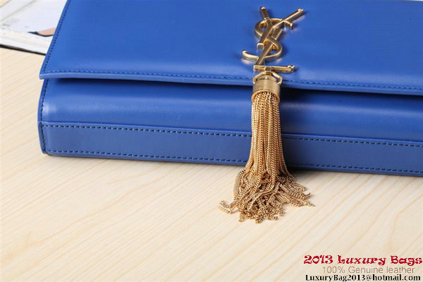 Yves Saint Laurent Classic Monogramme Tassel Clutch Bag Y041 Blue