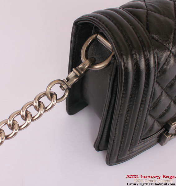 Twin Boy Chanel Flap Shoulder Bag Sheepskin Leather A67078 Black