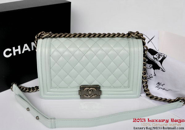 Boy Chanel Flap Shoulder Bag Original Sheepskin Leather A67086 Light Blue