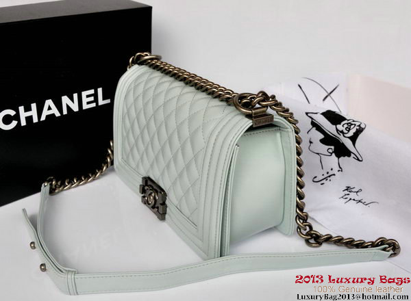 Boy Chanel Flap Shoulder Bag Original Sheepskin Leather A67086 Light Blue