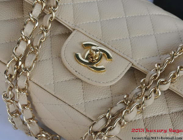 Chanel 2.55 Series Flap Bag Original Caviar Leather A1112 Apricot