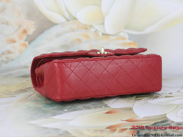 Chanel 2.55 Series Flap Bag Red Original Cannage Patterns Leather A1112 Gold