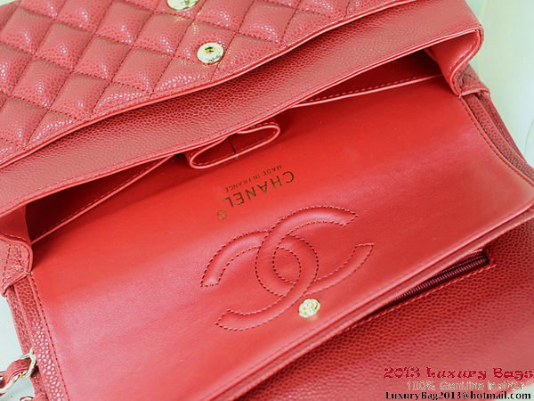 Chanel 2.55 Series Flap Bag Red Original Cannage Patterns Leather A1112 Gold