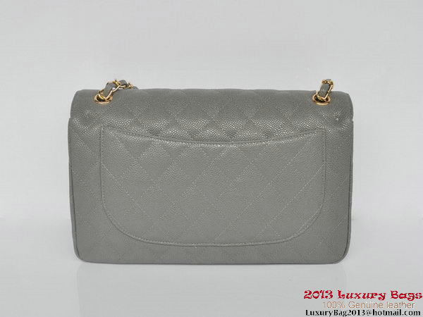 Chanel Jumbo Quilted Classic Cannage Patterns Flap Bag A58600 Grey Gold