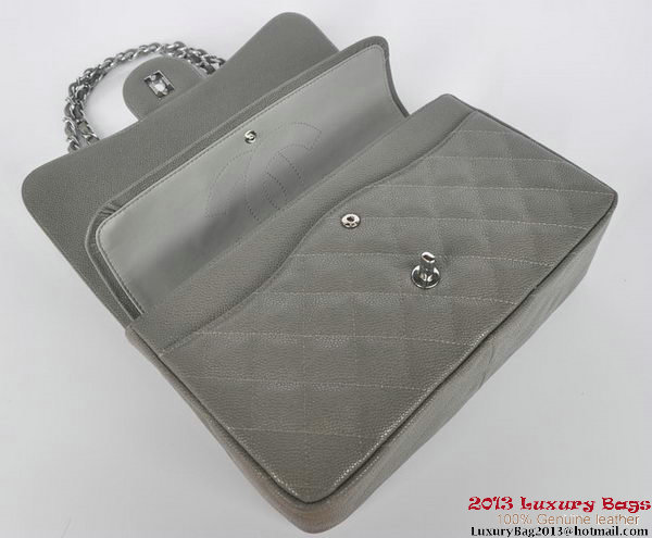 Chanel Jumbo Quilted Classic Cannage Patterns Flap Bag A58600 Grey Silver