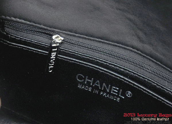 Chanel Classic Flap Bags Black Original Patent Leather A1116 Silver