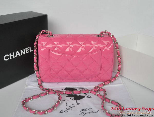 Chanel Classic Flap Bags Rose Original Patent Leather A1116 Silver