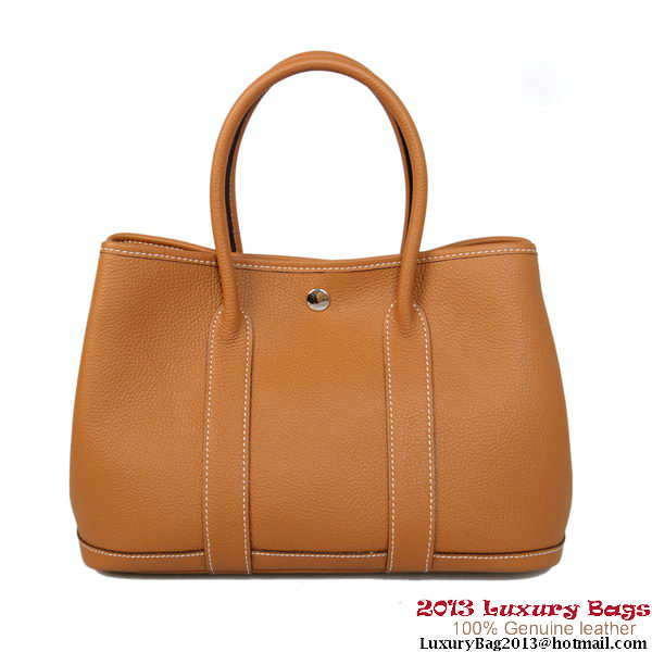 Hermes Garden Party 30CM Bag Calf Leather A1288 Camel