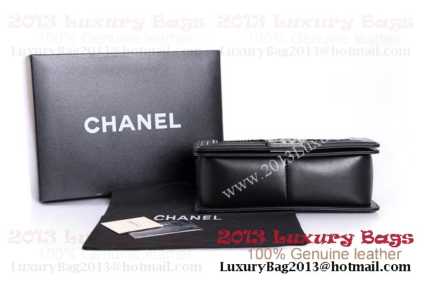 Boy Chanel Flap Shoulder Bag Genuine Python Leather A37003 Black