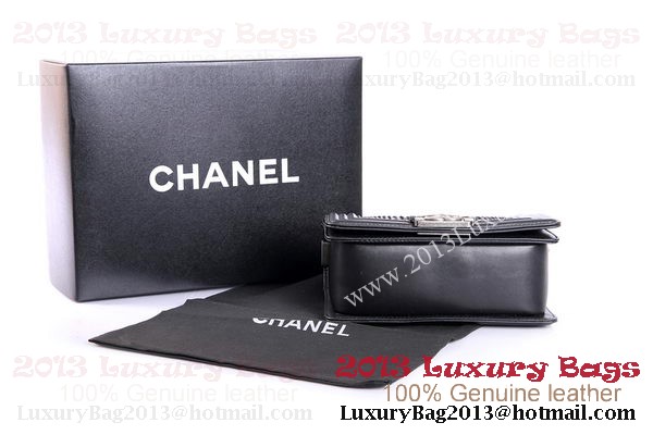 Boy Chanel Flap Shoulder Bag Genuine Python Leather A37006 Black