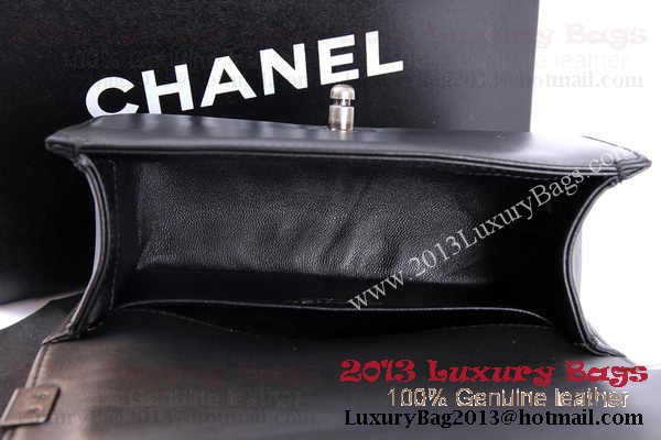 Boy Chanel Flap Shoulder Bag Genuine Python Leather A37006 Black