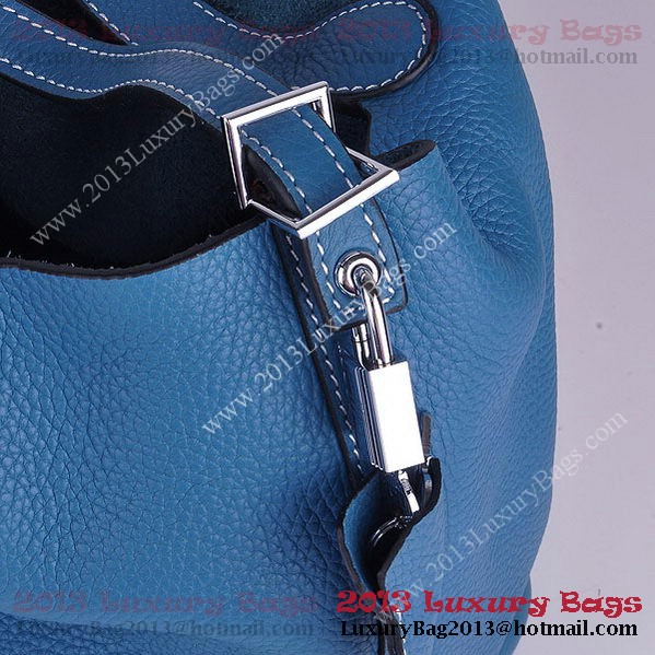 Hermes Picotin Lock PM Bag in Clemence Leather 8615 Blue