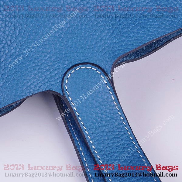 Hermes Picotin Lock PM Bag in Clemence Leather 8615 Blue