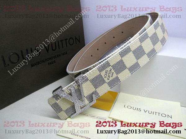 Louis Vuitton Damier Azur Canvas Belt LV2050 Silver