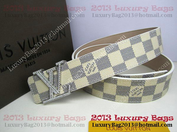 Louis Vuitton Damier Azur Canvas Belt LV2050 Silver