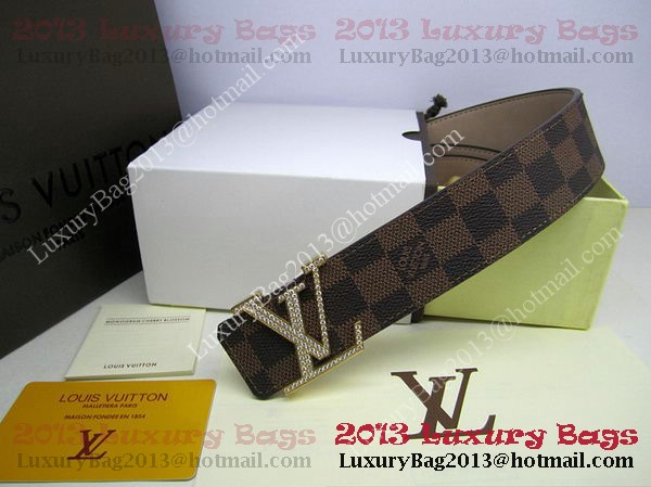 Louis Vuitton Damier Ebene Canvas Belt LV2050 Gold