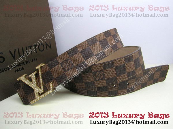 Louis Vuitton Damier Ebene Canvas Belt LV2050 Gold