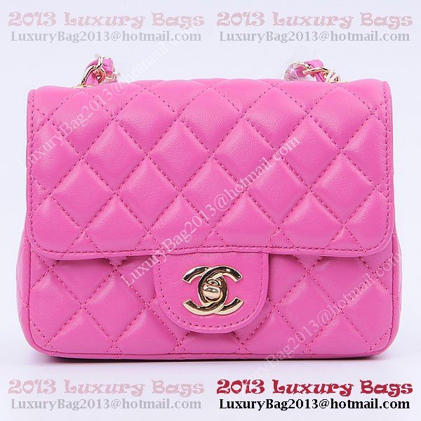 Chanel mini Classic Flap Bag Peach Sheekskin 1115 Gold