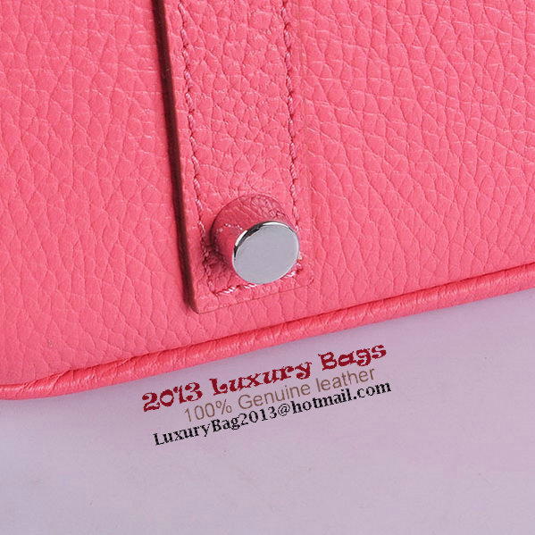 Hermes Birkin 35CM Tote Bag Pink Clemence Leather H6089 Silver