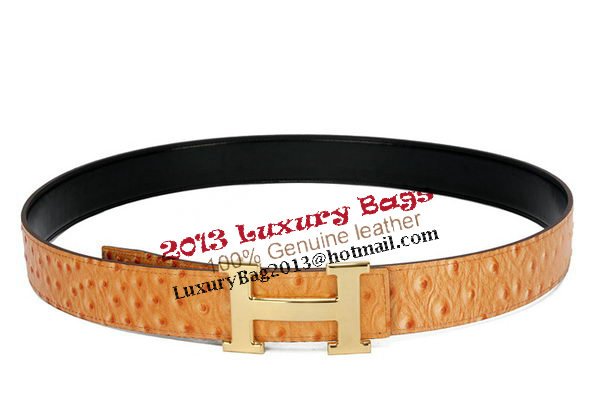 Hermes Belt Ostrich Leather HB5327 Camel