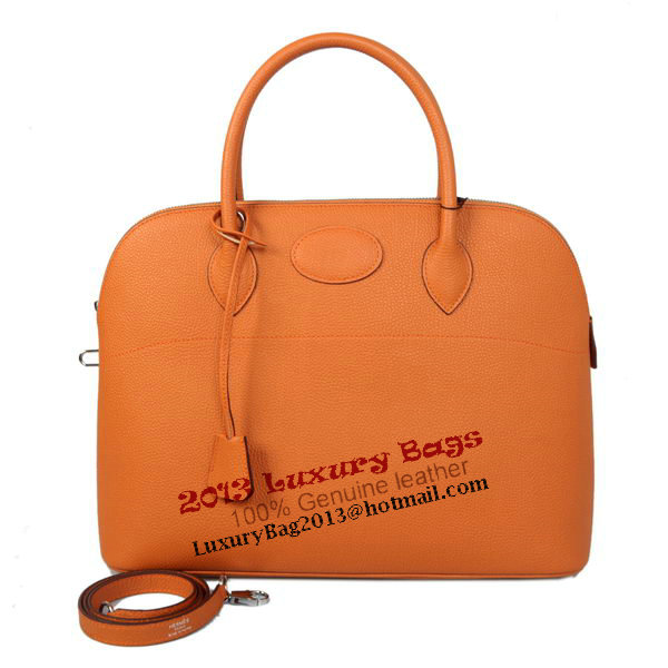 Hermes Bolide 37CM Tote Bags Calf Leather Orange