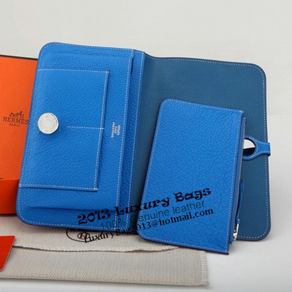 Hermes Dogon Combined Wallet A508 Blue