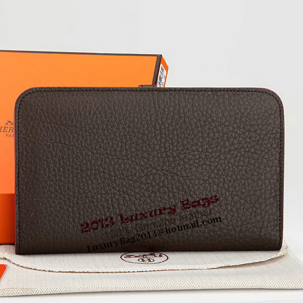 Hermes Dogon Combined Wallet A508 Dark Brown