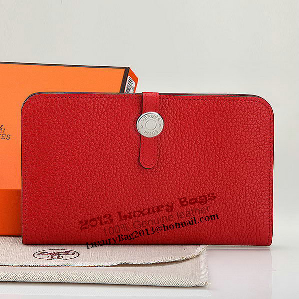 Hermes Dogon Combined Wallet A508 Red