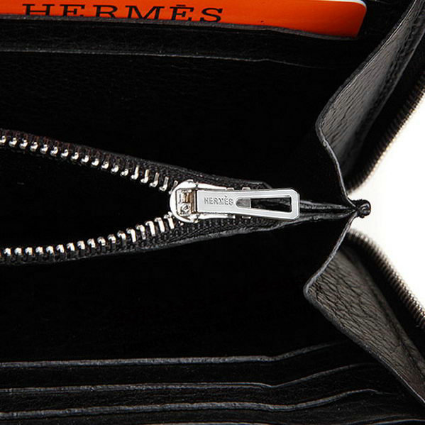 Hermes Evelyn Long Zip Wallet A808 Black