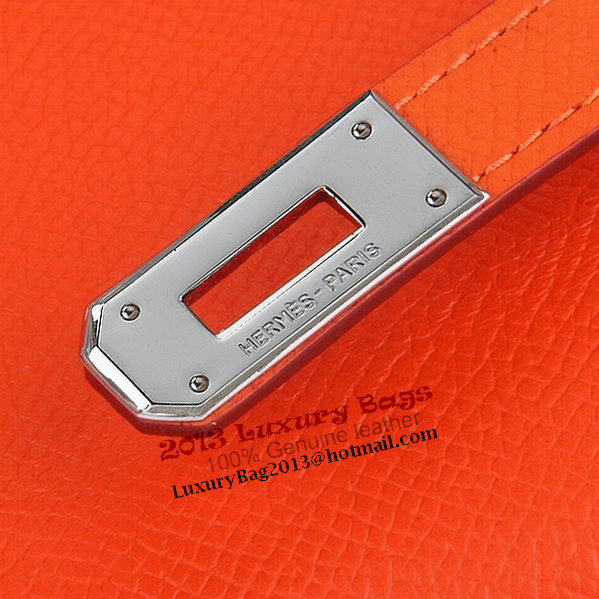 Hermes Kelly Original Saffiano Leather Bi-Fold Wallet A708 Orange