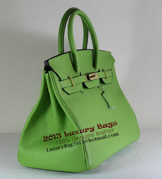 Hermes Birkin 35CM Tote Bag Green Clemence Leather H6089 Gold