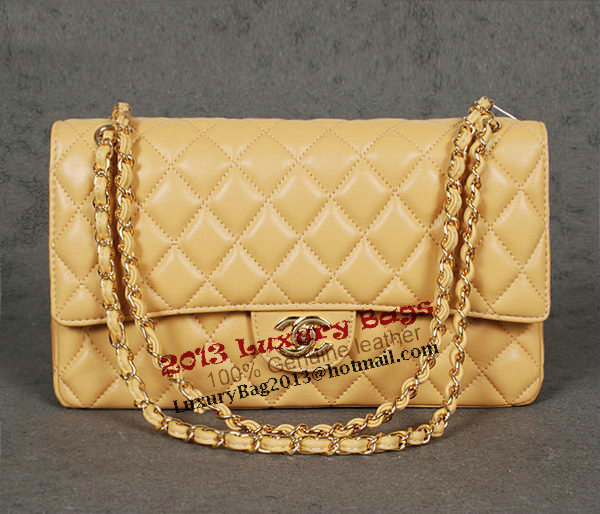 Chanel Classic Flap Bag 1113 Apricot Sheep Leather Gold