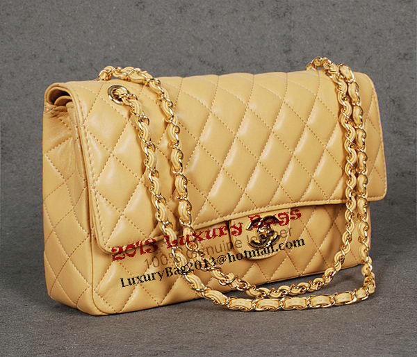 Chanel Classic Flap Bag 1113 Apricot Sheep Leather Gold