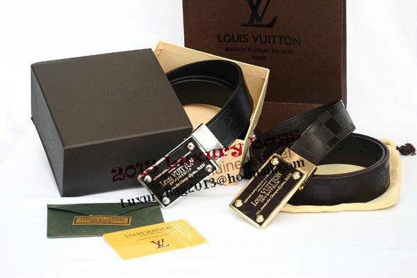 Louis Vuitton Black Leather Belt LV2054