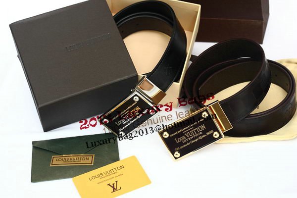 Louis Vuitton Black Leather Belt LV2054