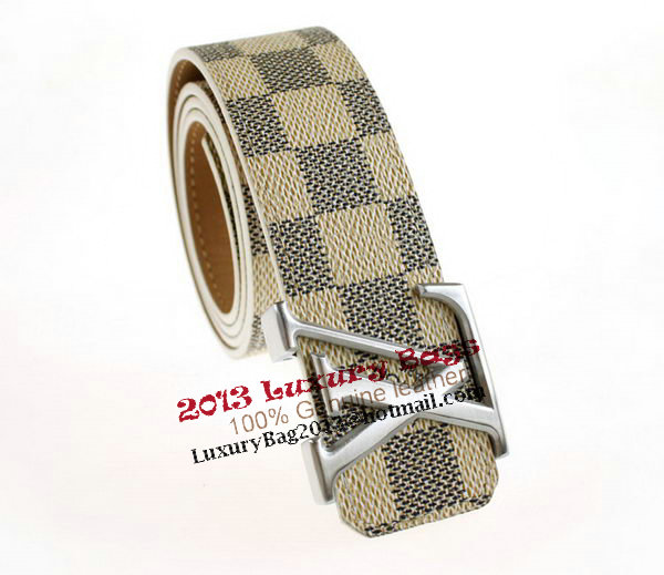 Louis Vuitton Damier Damier Azur Canvas Belt LV2067 Silver